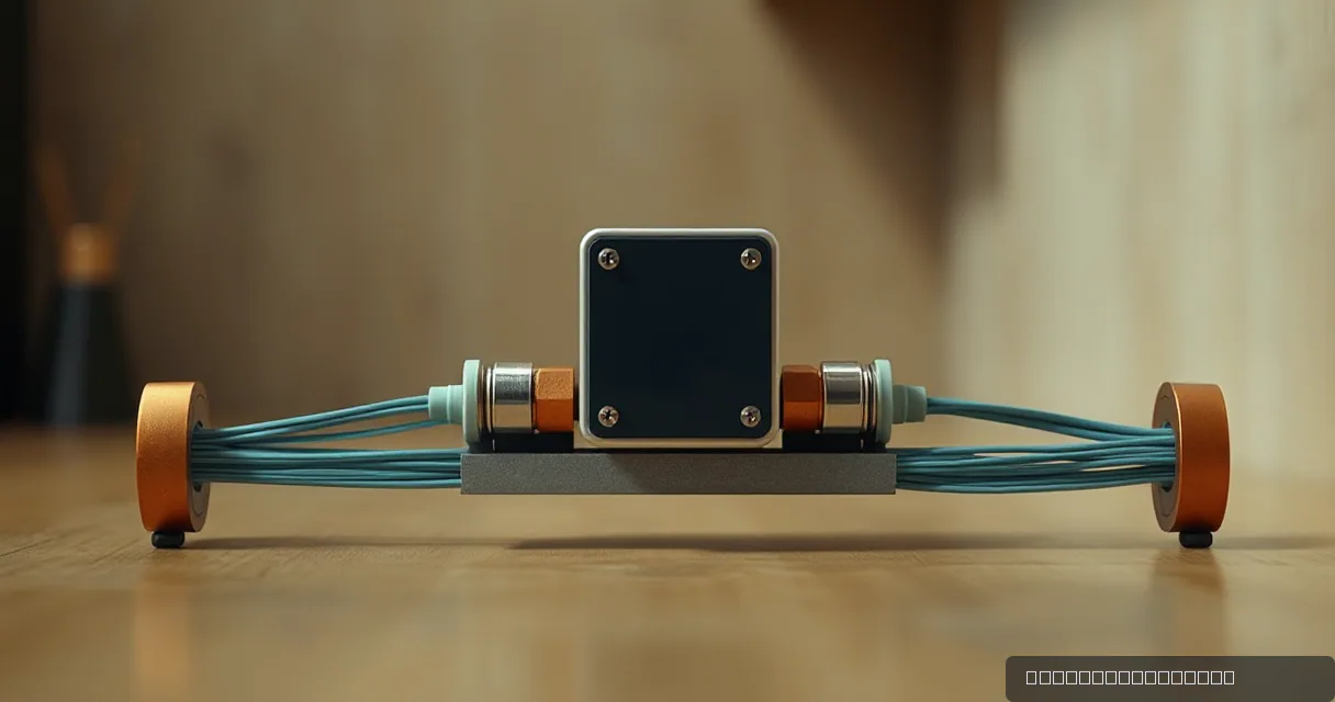 A cinematic close-up of a central metallic block locking into a bridge of cyan fiber optic cables and copper couplings, symbolizing a frozen flow of digital assets.